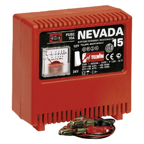 Nevada 15 Telwin tragbares 110-W-Batterieladegerät zum Laden von Blei-Säure-Batterien für Autos Motorräder Lastwagen