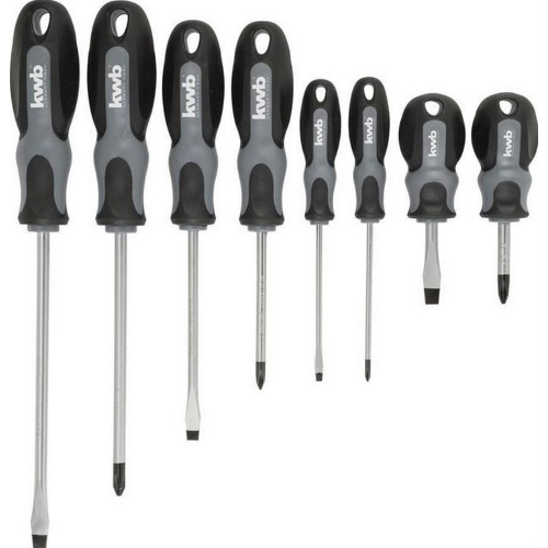 Kwb set of 8 chrome vanadium steel screwdrivers with magnetic tip various sizes by Einhell