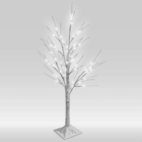 Sapin de Noël déco avec 64 LEDs blanc glacier 6000K socle 150 cm pour extérieur froid 24V
