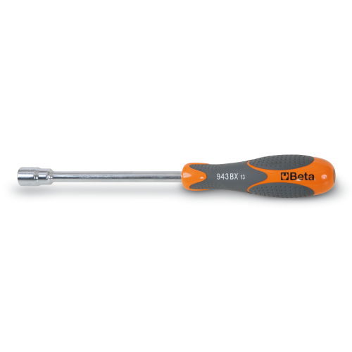 Beta 943BX socket wrench with bi-material handle 10 mm long type