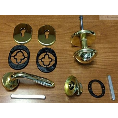 armored door kit European profile satin chromed brass left left