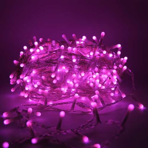 Luccika Home stringa luminosa catena serie di luci per albero di Natale luminosità 360° a led Rosa cavo Trasparente con 8 giochi di luce e memoria per uso esterno interno