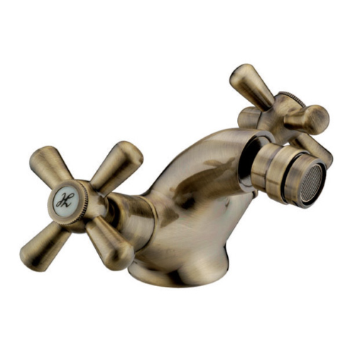 rubinetto miscelatore per bidet serie Sofia bronzato a croce 138B bronzo