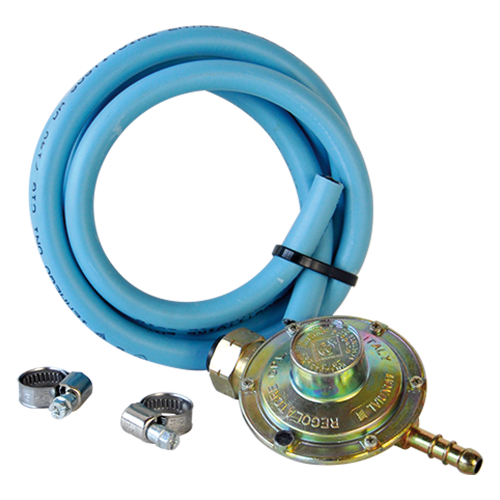 Kit pour réchaud à gaz infrarouge détendeur GPL basse pression tuyau 1,25 m et 2 colliers de serrage acier