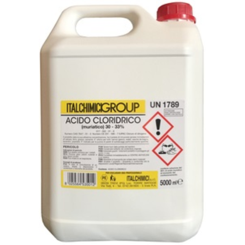 Italchimici acido cloridrico muriatico 5 lt puro al 33% disincrostante per calcare