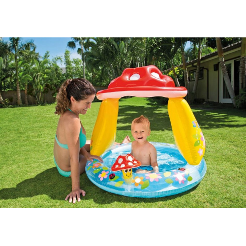 Intex 57114 Mushroom Baby piscina hinchable en vinilo ø 102 x 89 cm 45 lt juego infantil