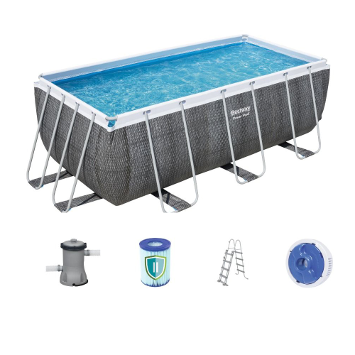 Bestway 56722 piscine Power Steel hors sol avec cadre cm 412x201x122 h avec pompe filtrante échelle et distributeur de produits chimiques