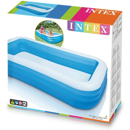 Intex 58484 piscine familiale gonflable rectangulaire 305x183x56 cm 1020 lt jeu pour enfants +6 ans