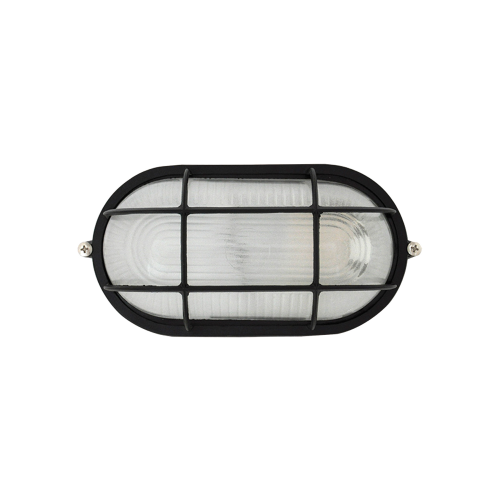 Oval plastic ceiling light with satin glass E27 grid 60W cm19x9x11h for outdoor
