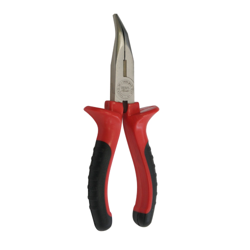 pliers with curved tip for electrician 200 mm steel non-slip handles