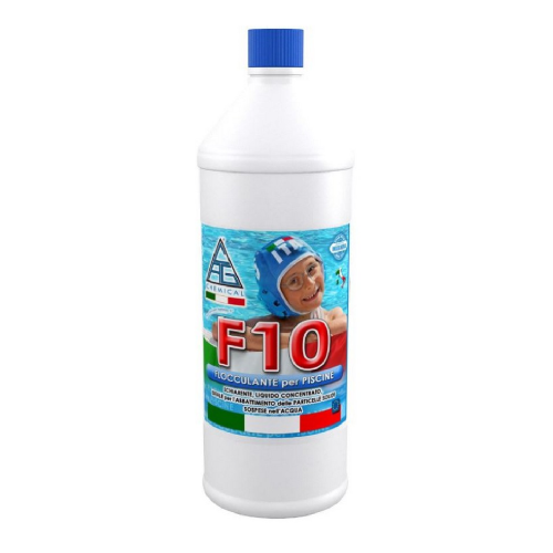 Floculante químico aclarante líquido F10 1 lt para agua de piscina