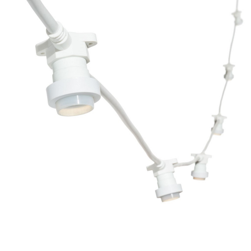Wisdom XC-3532 catena luminosa 10 mt cavo bianco per 10 lampadine led E27 catenaria da esterno IP65 
