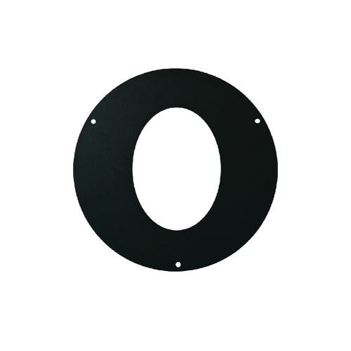 Kasart Deckenrosette 45° elliptischer Ring Dicke 2 mm Ø 16 cm 160 mm in schwarzem Stahl