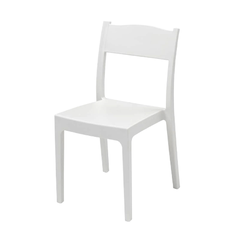Chaise Vesta en polypropylène avec fibre de verre blanc 41x41x83 cm empilable pour usage extérieur professionnel