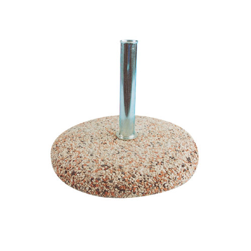 Base for 35 kg outdoor garden umbrella in concrete with internal hole for 50 mm poles