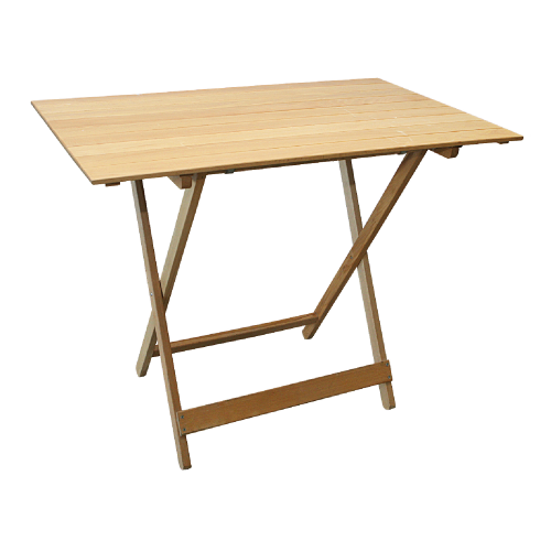 Picknick-Serie Tisch 80x60x75 cm in hellem Massivholz Klapp für Garten im Freien