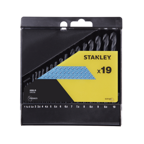 Piranha/Stanley STA56025 cassetta 19 punte HSS per metallo Ø 1-10 scala intervallo 0.5 mm