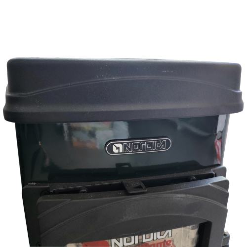 La Nordica Extraflame Super Junior wood stove with dents with green enamelled steel coating 5 kw 143 m³ heatable