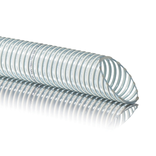 Tubo spiralato atossico 50 mt in PVC trasparente Ø 35 mm per irrigazione