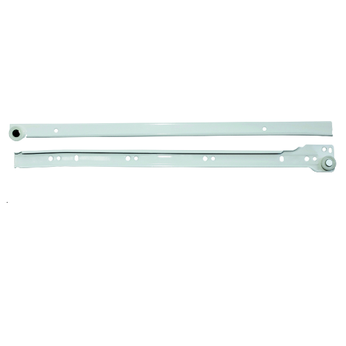 Pair of sliding drawer guides in white lacquered steel 55 cm square fixing drawer guide