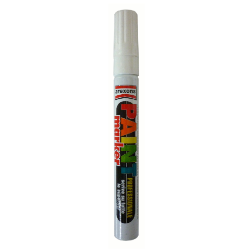 Arexons white professional marker based on permanent paint for all surfaces resistant to atmospheric agents