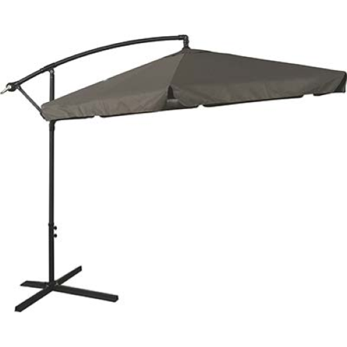 Round decentralized 3 m garden parasol with dove gray arm