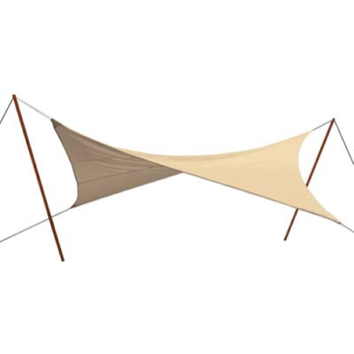 Stars triangular shade sail 5x5x5 m in ecru nylon 180 g/m2