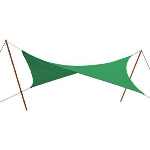 Stars triangular shade sail 5x5x5 m in green nylon 180 g/m2