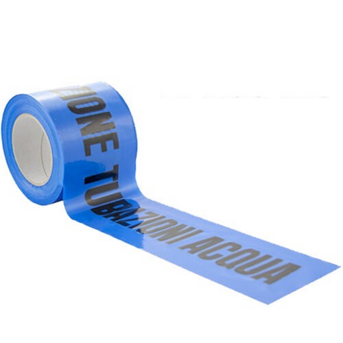 Koem-Rolle aus hochsichtbarem hellblauem Polyethylen-Markierungsband cm 10 x 200 m zur Markierung von Wasserleitungen für Bau- und Straßenarbeiten