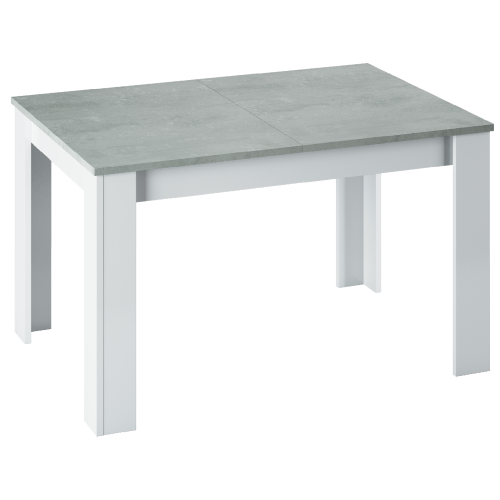 Kit table extensible Kendra cm 140/190x90x78h blanc/panneau aggloméré mélaminé ciment
