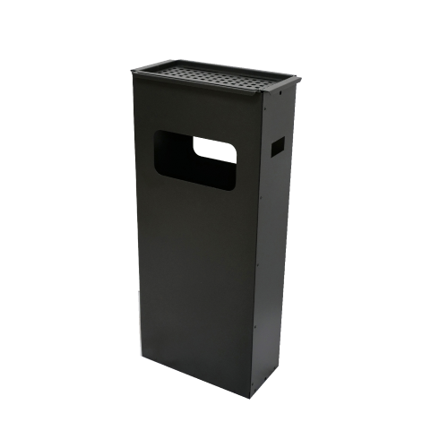 Ashtray with waste paper basket floor in painted steel cm 33x18x70h anthracite