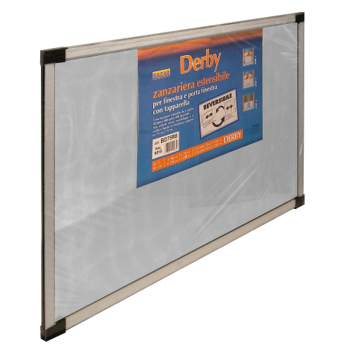Telai zanzariera Dasko estendibile 70-132 x h 50 cm telaio in alluminio laccato avorio rete in fibra di vetro per finestra con tapparella