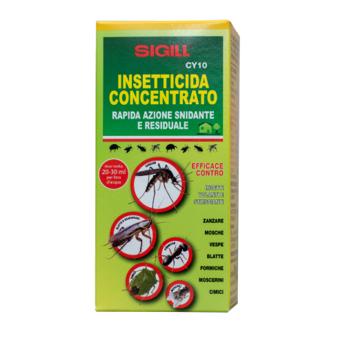 Sigill insetticida concentrato CY10 250 ml in flacone ad azione rapida contro zanzare mosche cimici vespe