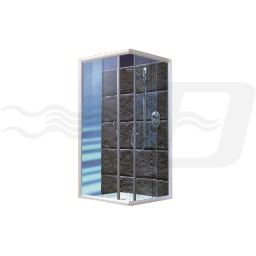 Selene shower enclosure 2 sides crystal glass cm 75x75 185h white