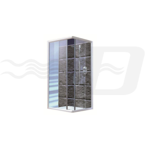 Selene shower enclosure 2 sides opaque glass cm 90x90 cm 185h white