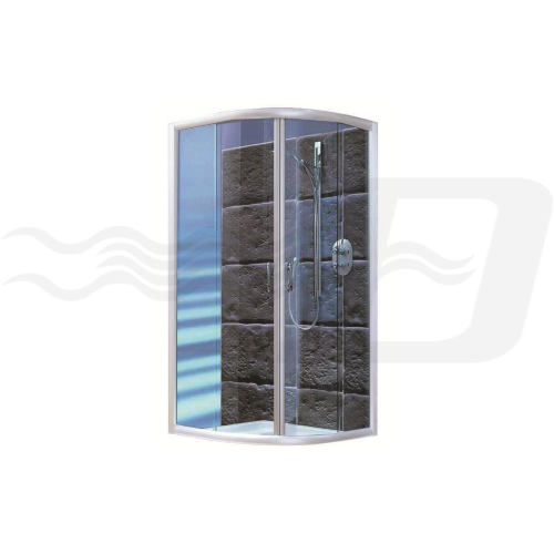 Selene circular shower enclosure on 2 sides opaque glass cm 90x90 cm 185h white