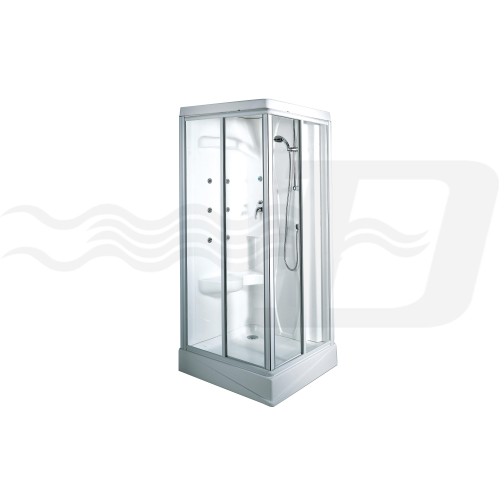 cabina de ducha cuadrada con jacuzzi Everest cm 91x91x219h blanco