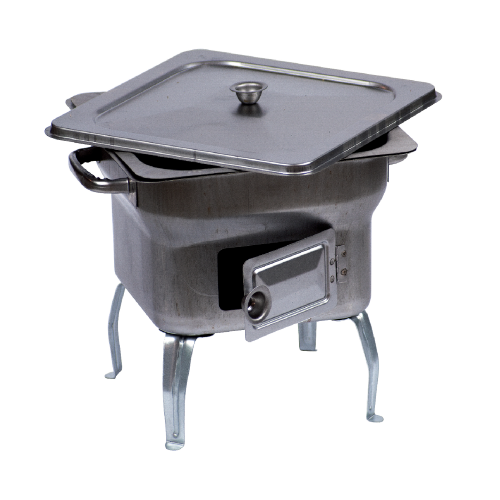 Barbecue fornacella ECO piccola in acciaio 25 x 25 cm atezza 24 cm con sportello rimozione cenere