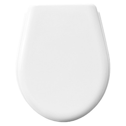 Abattant WC modèle Portofino en plastique Durolux blanc résistant aux rayures charnières réglables avec pare-chocs antidérapants