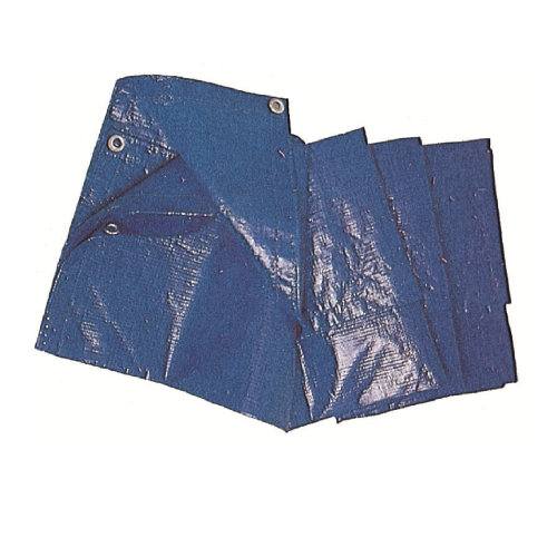 Standard blue polyethylene tarpaulin 4x5 m waterproof cover with eyelets and reinforced at the edges