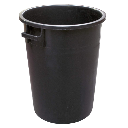 Bidone per rifiuti in pvc 75 litri Ø cm 44x63 h sovrapponibile senza coperchio colore nero uso agricolo