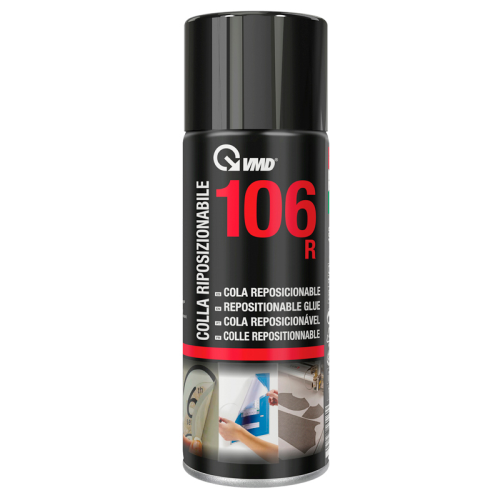 VMD 106R colla spray trasparente riposizionabile 400 ml permette di attaccare e distaccare le parti incollate 