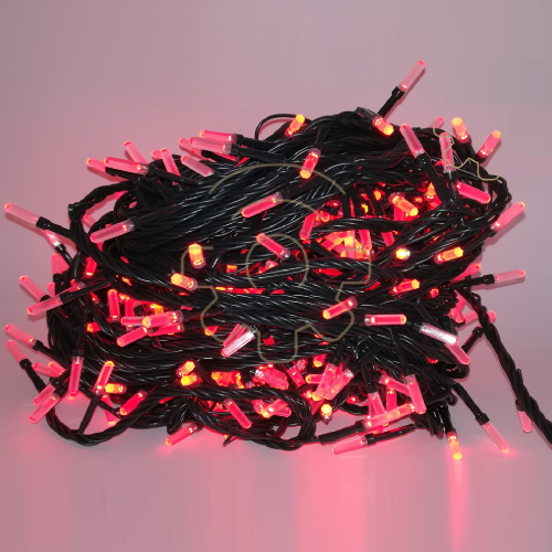 Chaîne de lumières de Noël LED à prisme rouge série 200 chaîne de 16 m pour une utilisation extérieure et intérieure