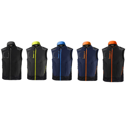 Sparco Tech Light Vest Illinois technical vest with reinforcement inserts and high visibility stripes waterproof central zip