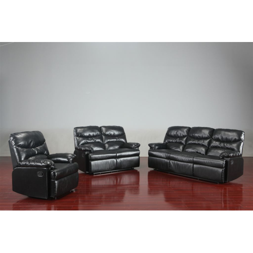 Diana 3-Sitzer Sofa schwarz Liege mit FuÃŸstÃ¼tze cm 207x90x101 h