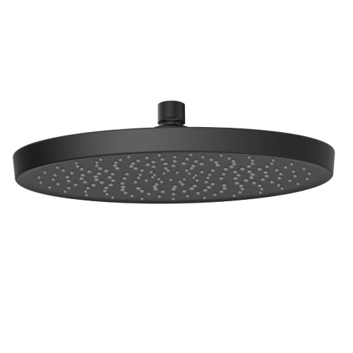 Nola matt black shower head Ø 250 mm single jet in ABS and water saving replacement shower accessory