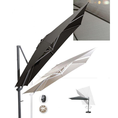 Platinum parasol with retractable arm 3x3 mt taupe outdoor garden
