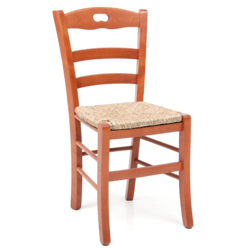 chair dining armchair mod Loris cherry straw seat home furnishing