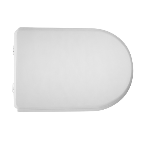 Toilettensitz für Toilettensitz der Serie Astra 83, 46,5–49,5 x 35 cm weißer Toilettensitz aus Gussholz aus Polyester mit verstellbaren Scharnieren