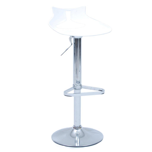 Chaise tabouret drÃ´le blanc 53x43x92 / 114 h cm bar de cuisine en nylon
